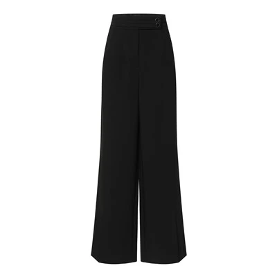 Black Elegant Wide-leg Pants
