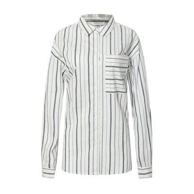 Button Striped Long Sleeve Blouse