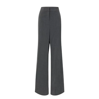 Casual Flared Pants With Gray Stripes