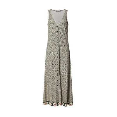 Stylish Geometric Print Dress With Button
