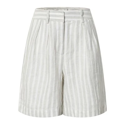 Vertical Stripe Shorts in Light Grey
