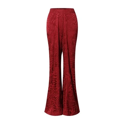 Women's Red Flared Pants With Pattern
